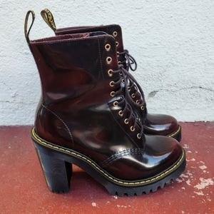 Dr. MARTINS Kendra Acadia boots cherry red heels